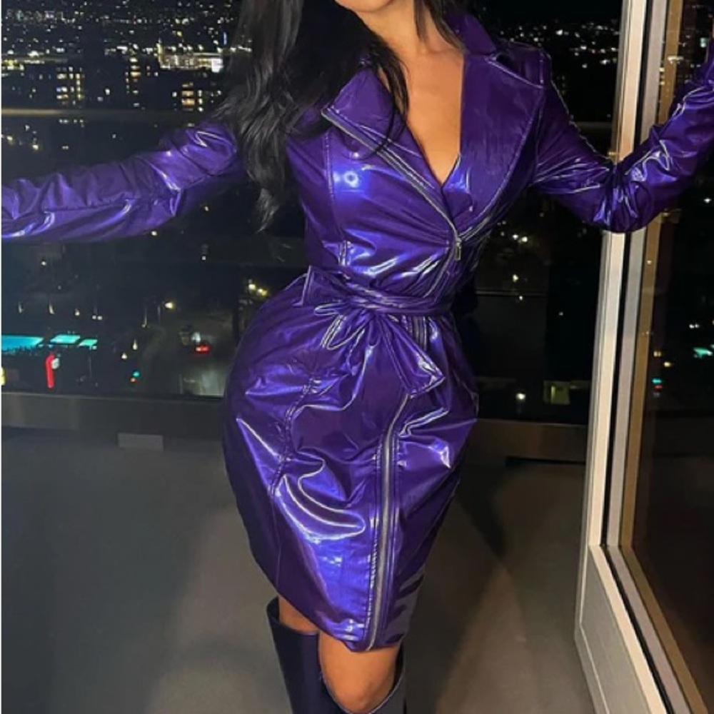 FASHION NOVA Electric Feelings Purple Trench (Out of Stock on Website)